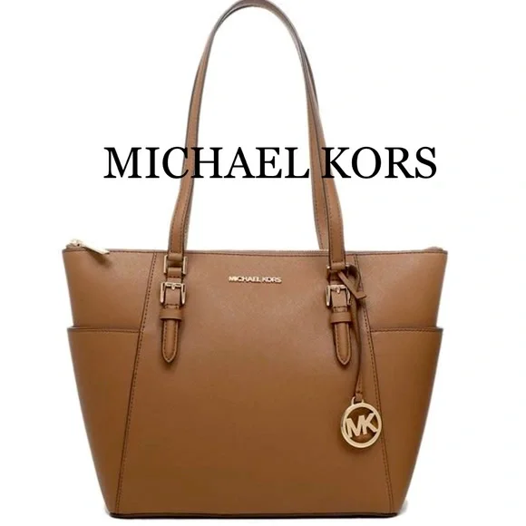 MICHAEL KORS Charlotte Large Leather Top-Zip Tote - Picture 1 of 16